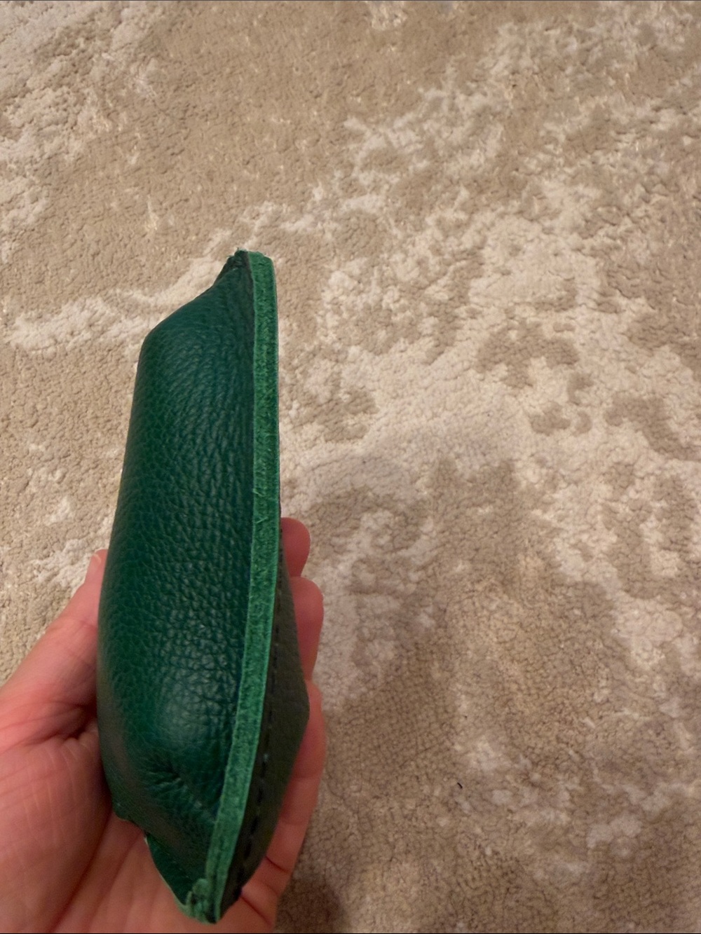 Portland Leather Forest Green Pebbled Leather Coin Case - Picture 4 of 7